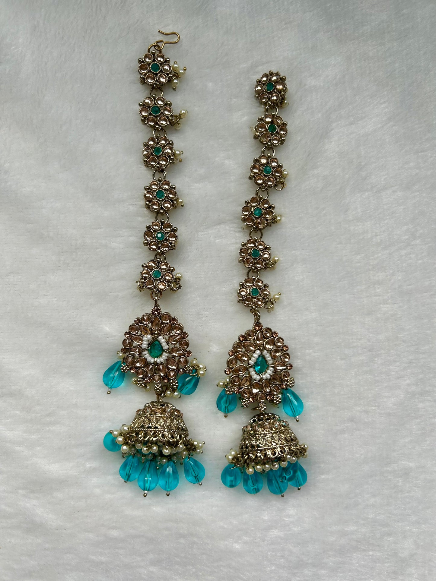 Blue Polki Sahara Earrings