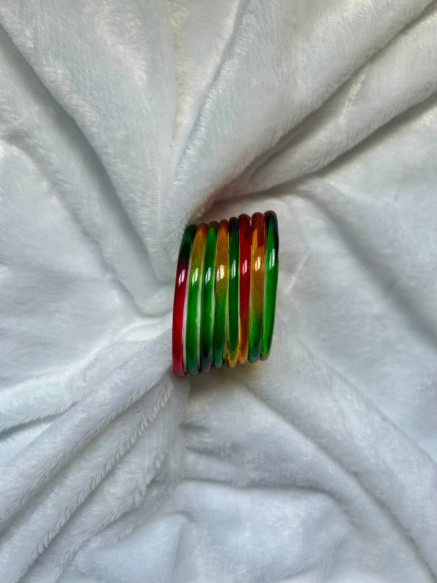 SIZE 2.6 Multi Glass Jelly Bangles