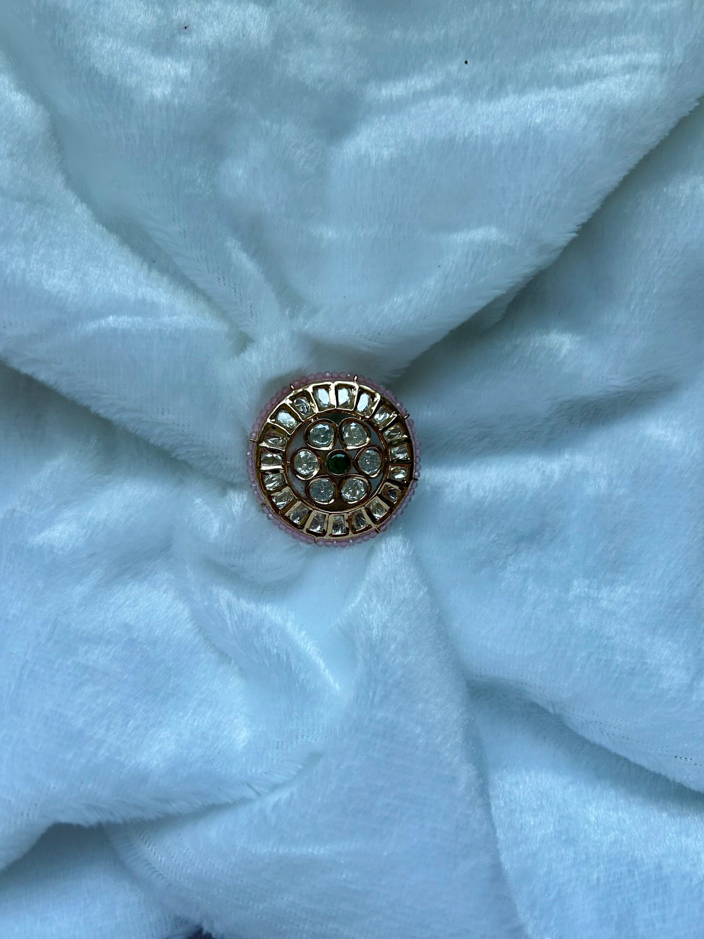 Pink Kundan Ring