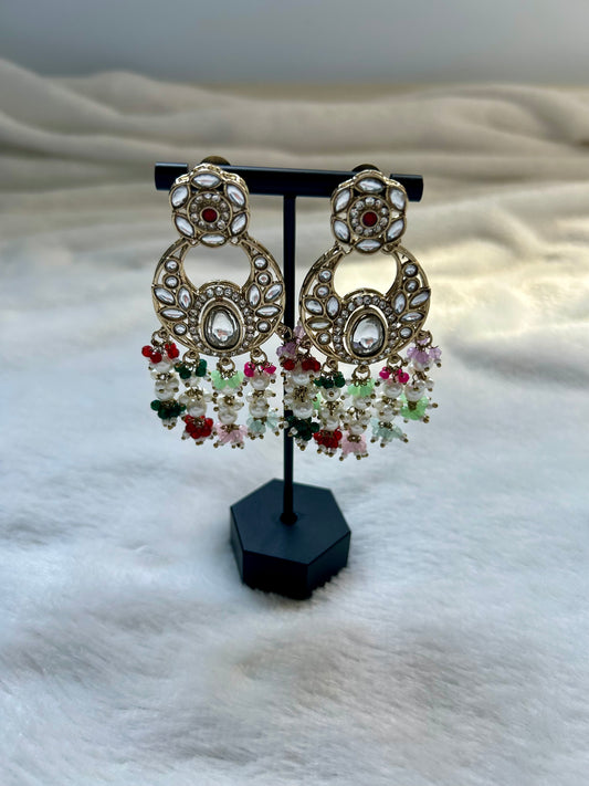 Multi Kundan Earrings