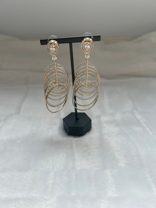 AD Dual Toned 3D Earrings