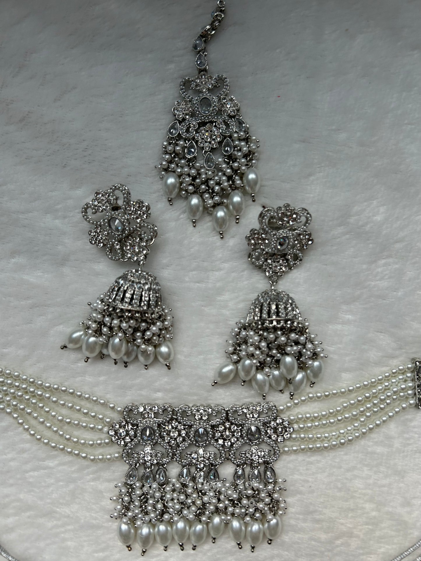 Silver Polki Choker Set