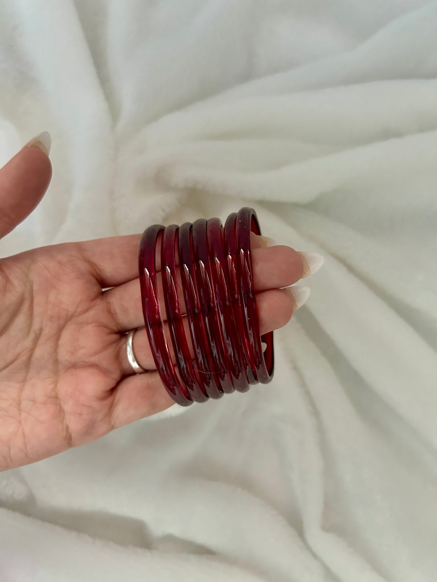 Cherry Red Jelly Bangles