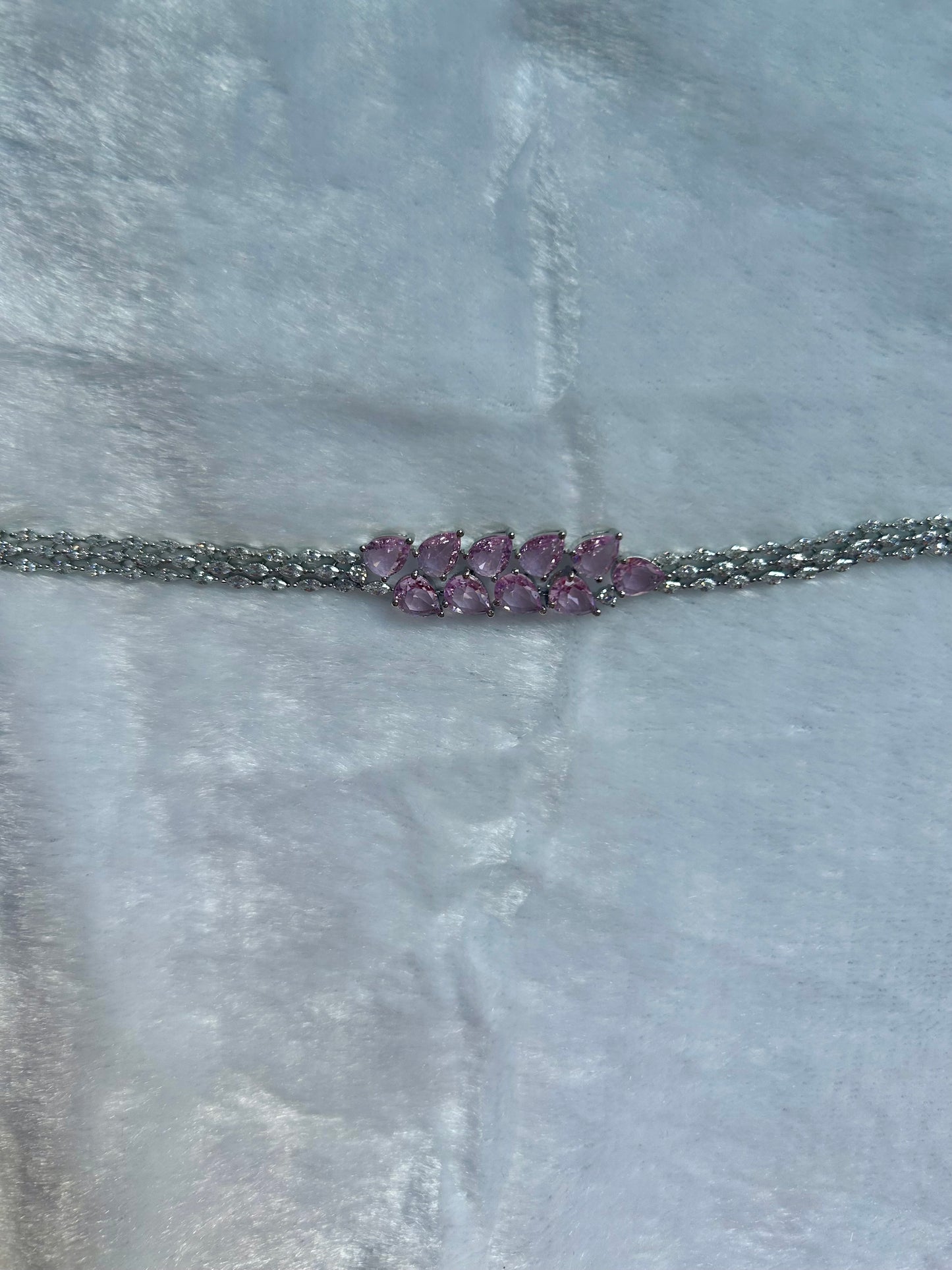 CZ Pink Clasp Bracelet