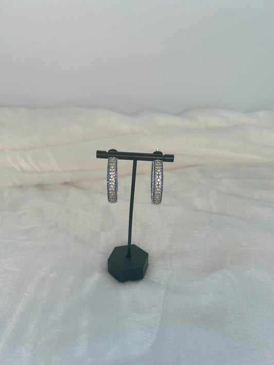 AD Blue Hoop Earrings