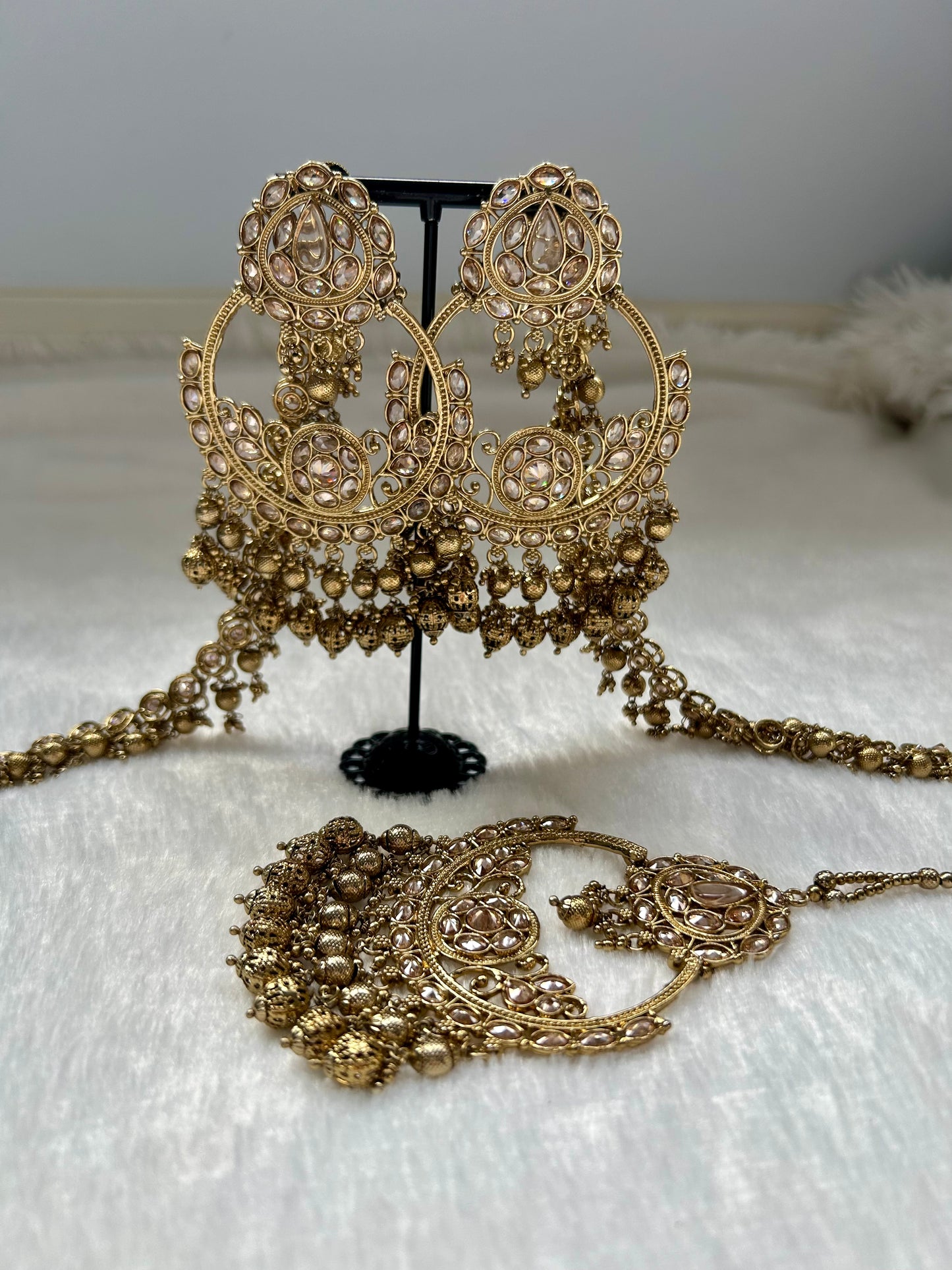 Bronze Chandbali Sahara Tikka Set