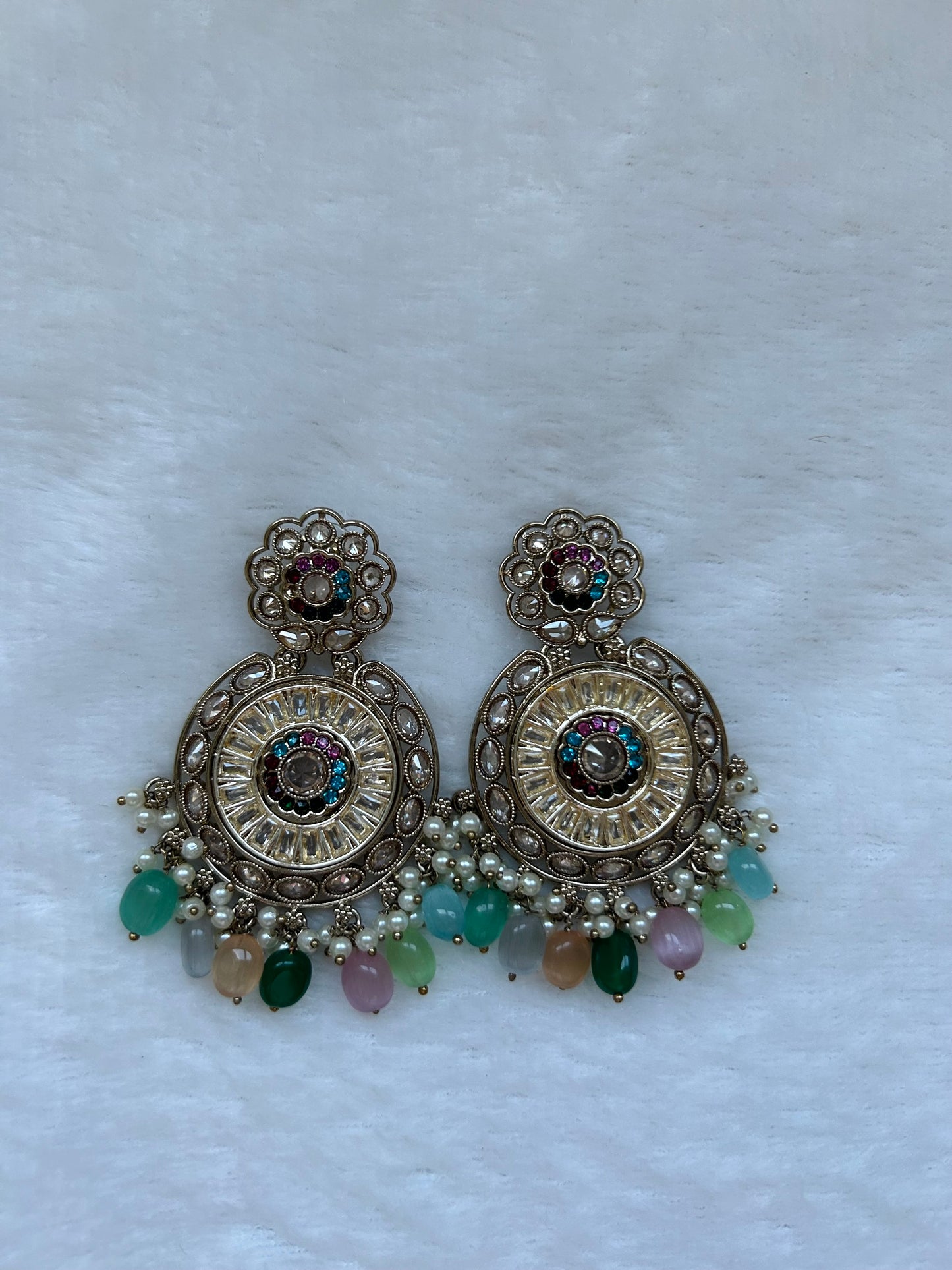 Multi Color Polki Earrings