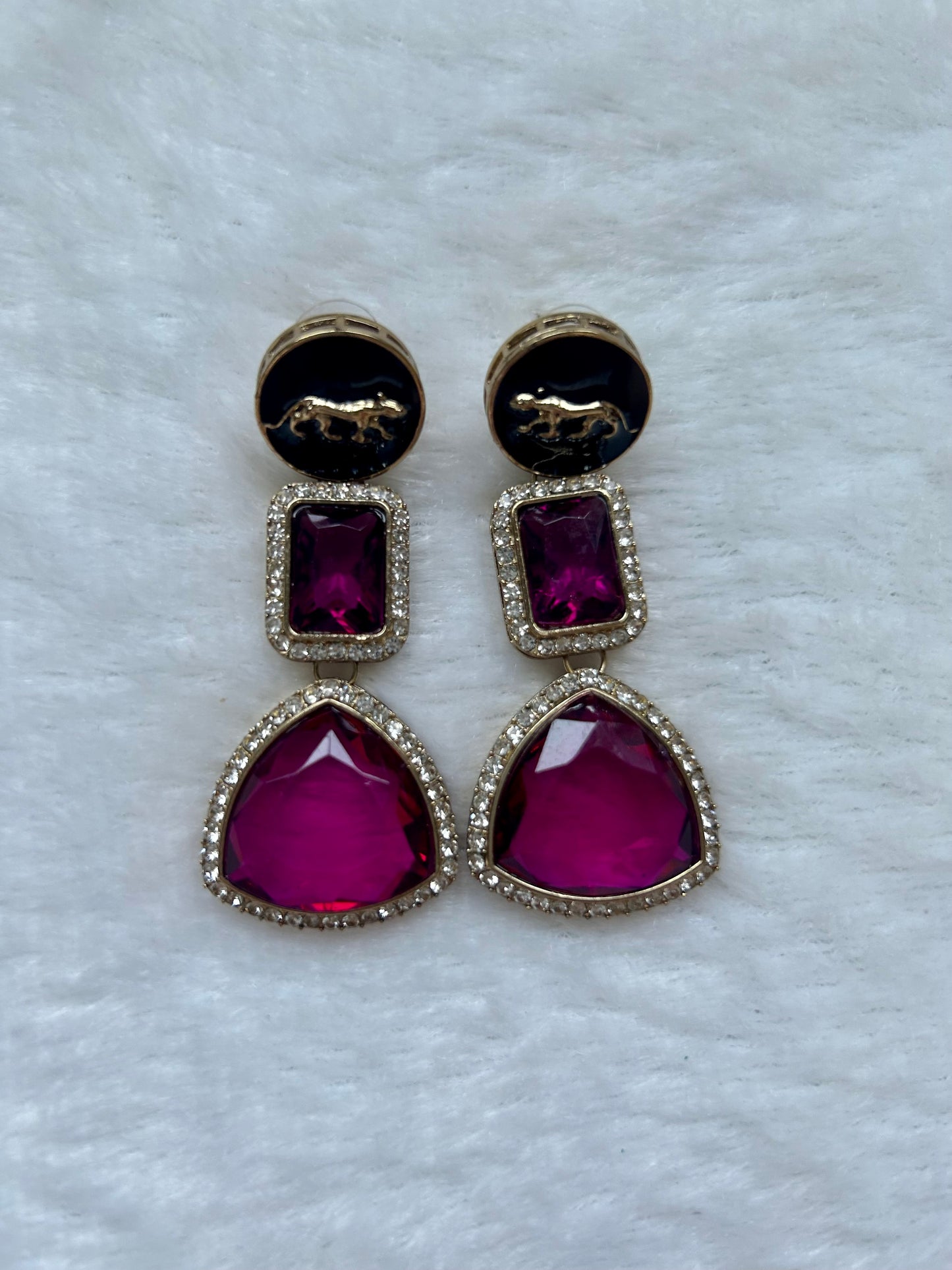 Dark Purple CZ Earrings