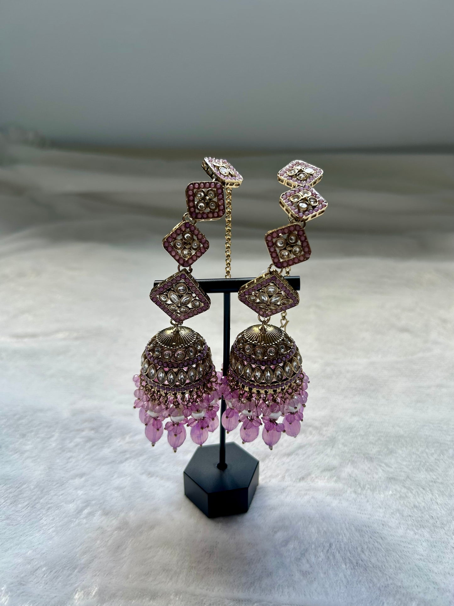 Light Purple Sahara Jhumki Earrings