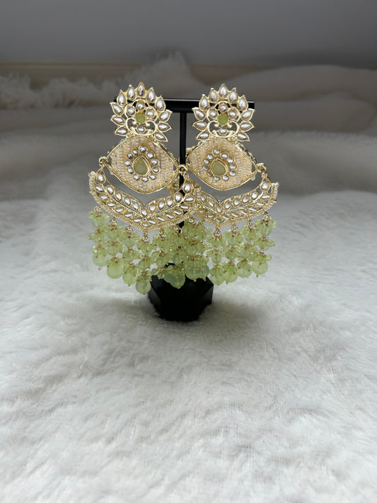 Light Green Kundan Earrings