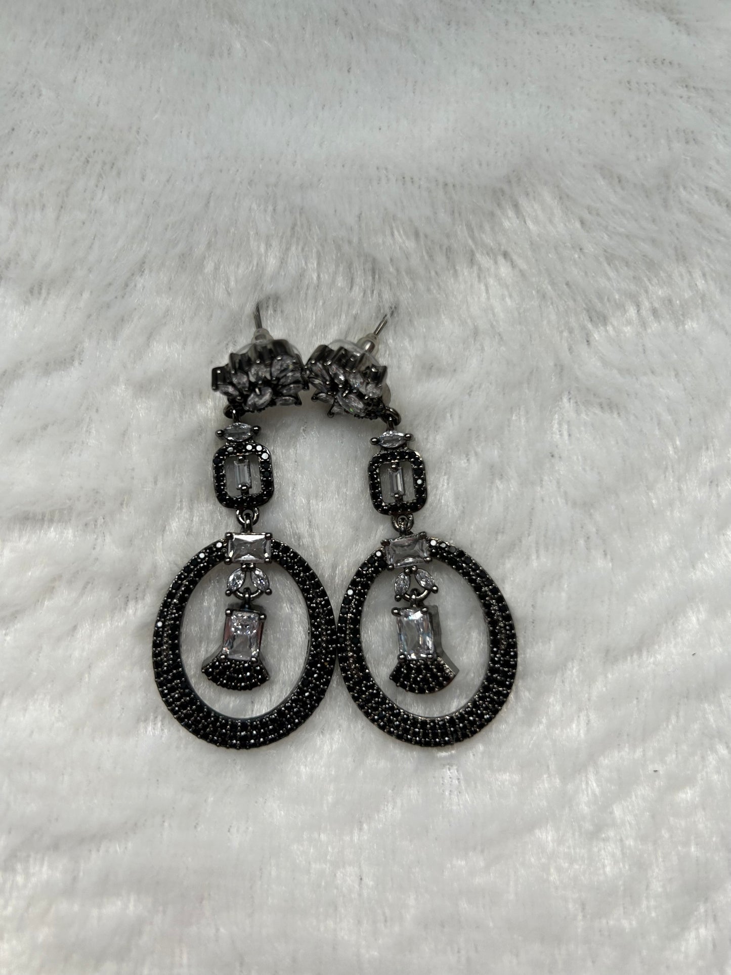 Oxidized AD Earrings