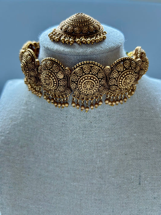 Rajwadi Gold Choker Set