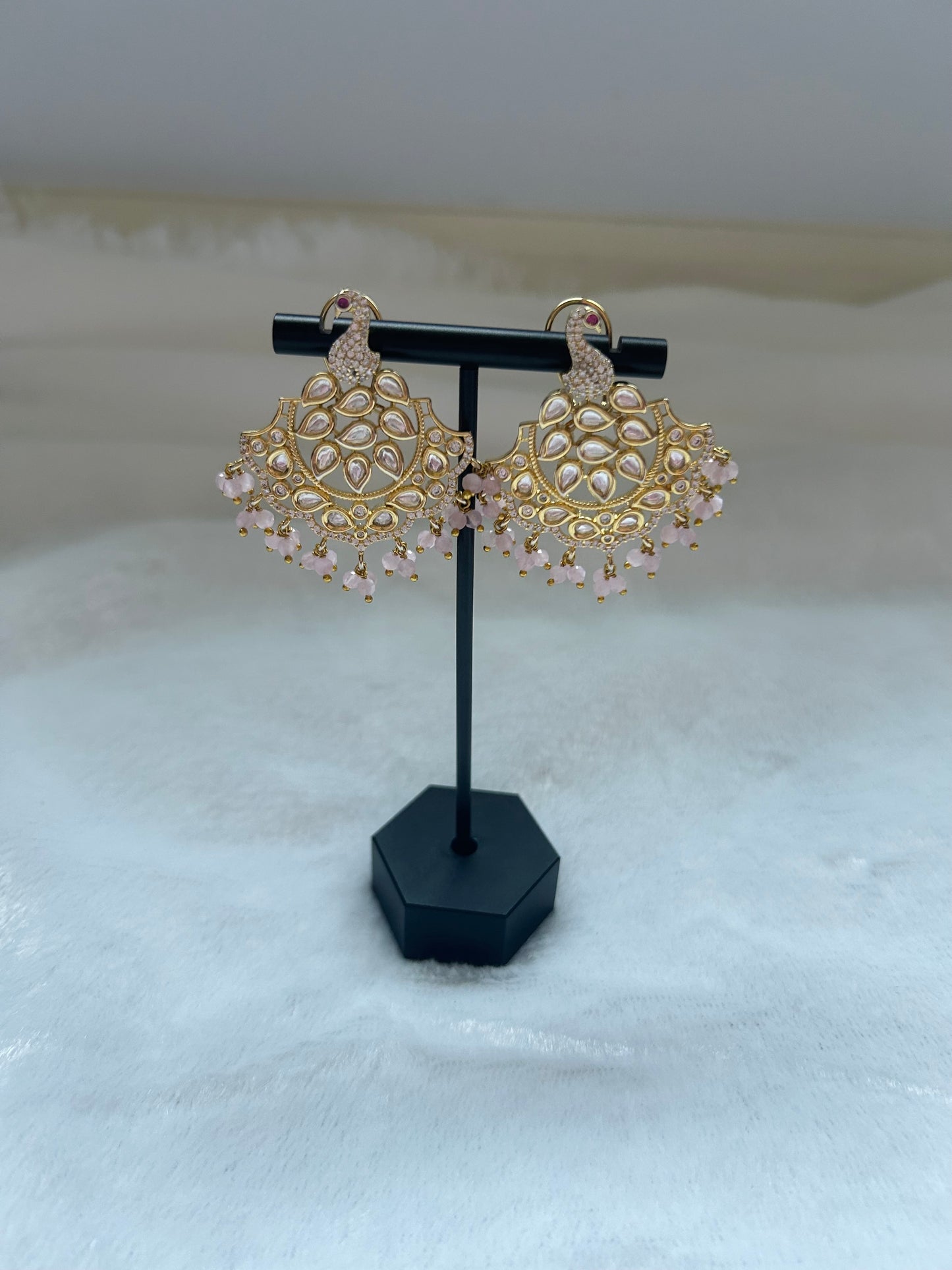 Pink Uncut Kundan & AD Studs