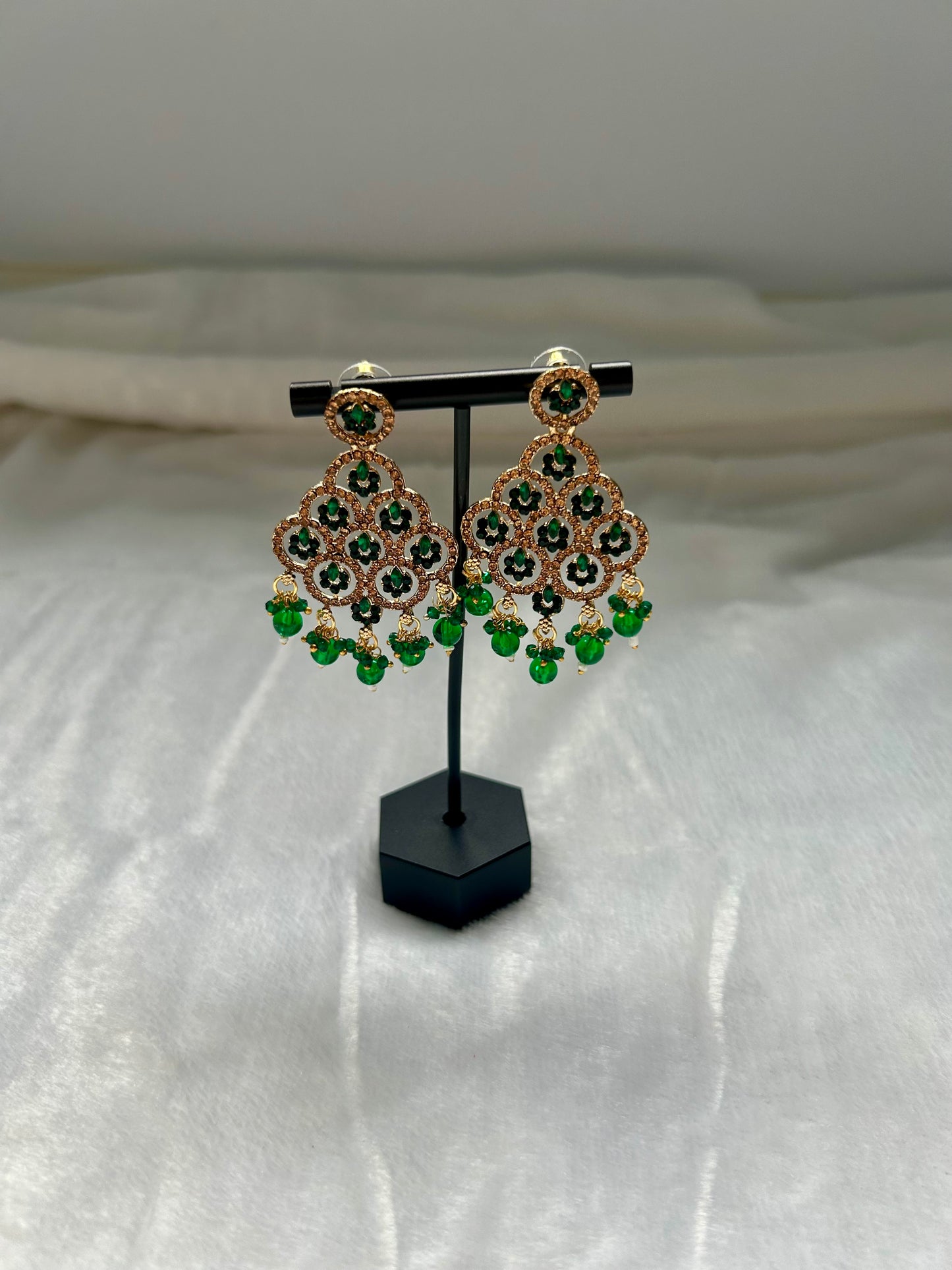 Emerald Green Polki Earrings