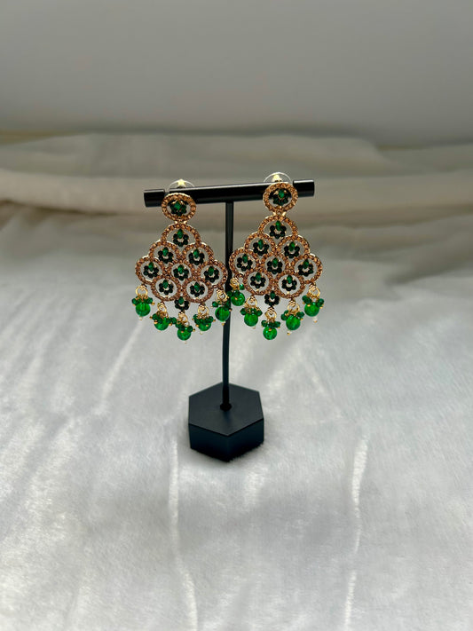 Emerald Green Polki Earrings