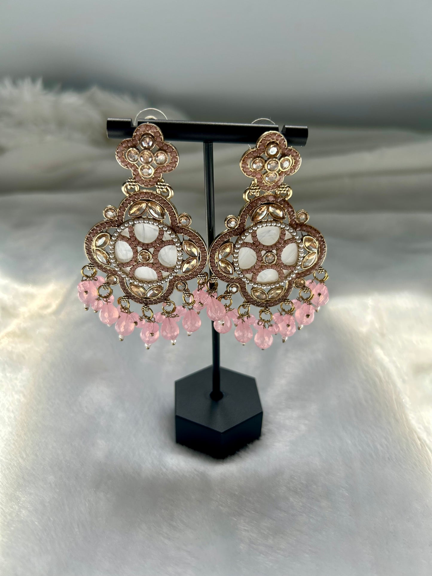 Light Pink Polki Earrings