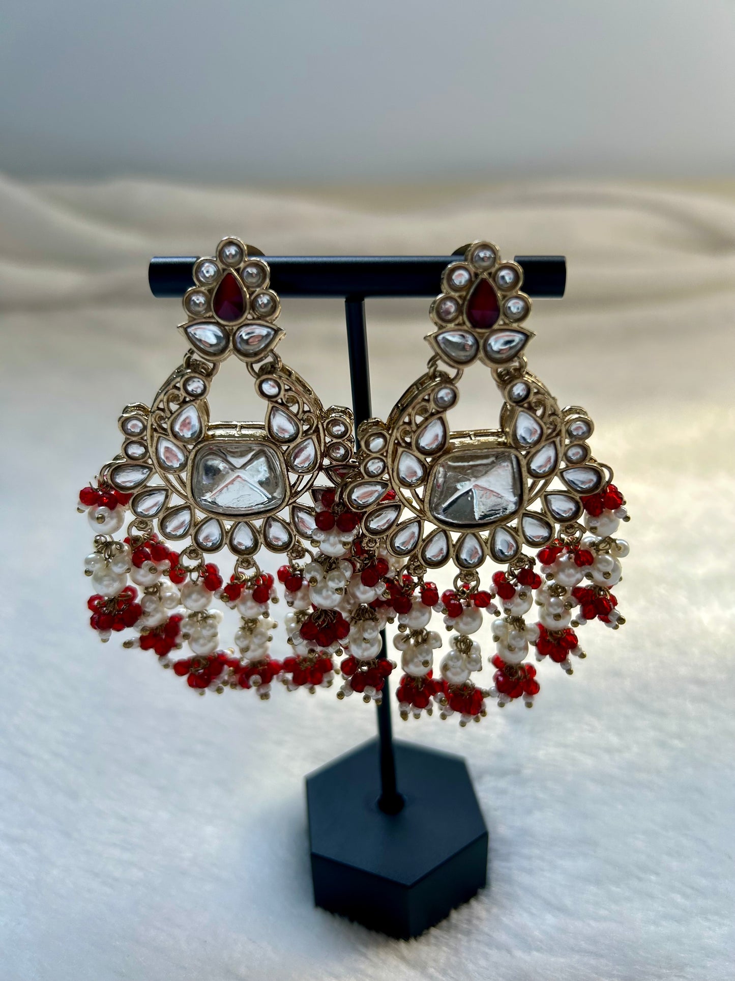 Red Kundan Earrings