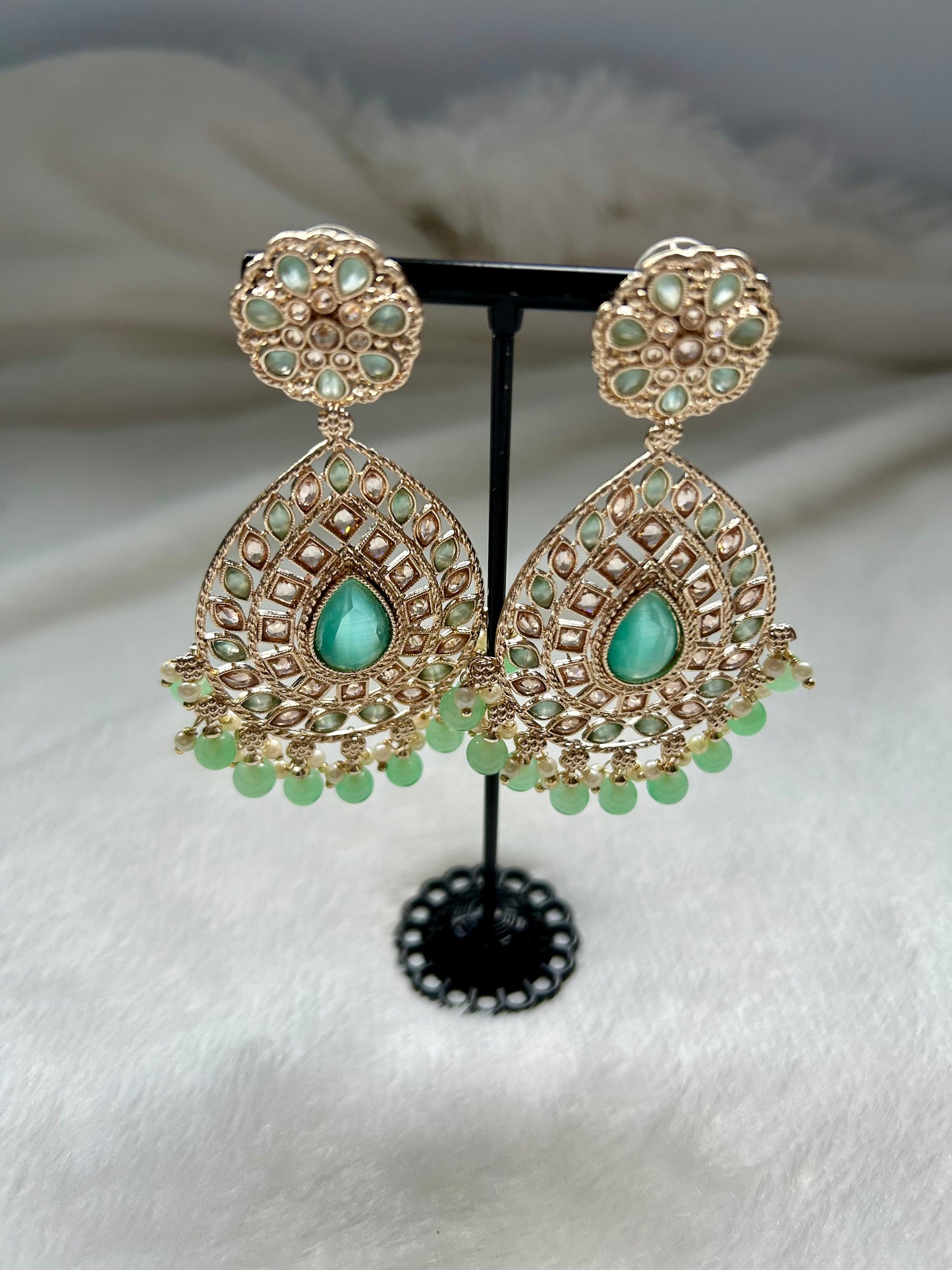 Mint Polki Earrings