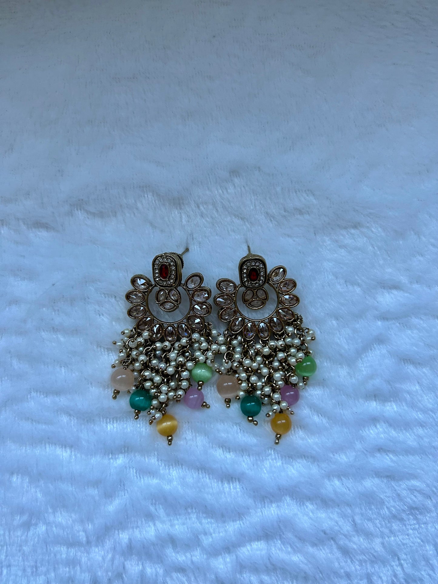 Multi Color Polki Earrings