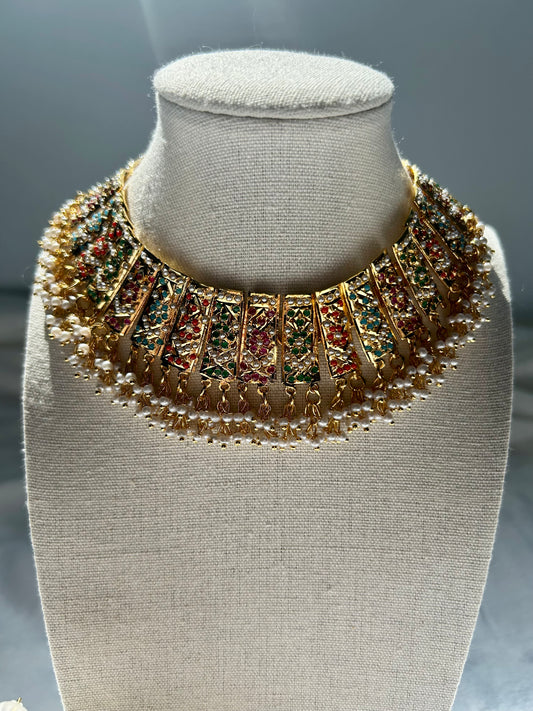 Multi Jadau Kundan Choker Set