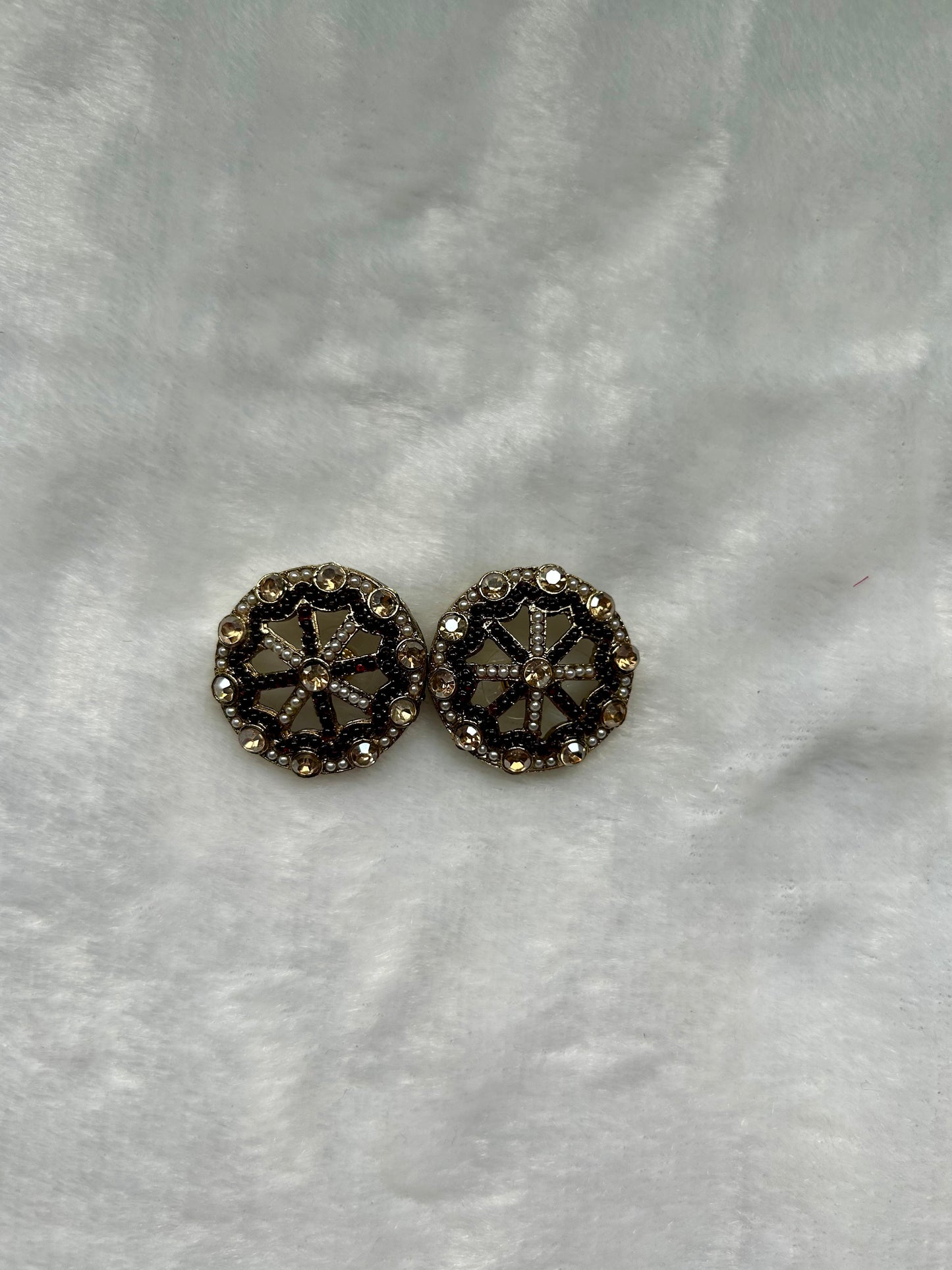 Dark Maroon Polki Studs
