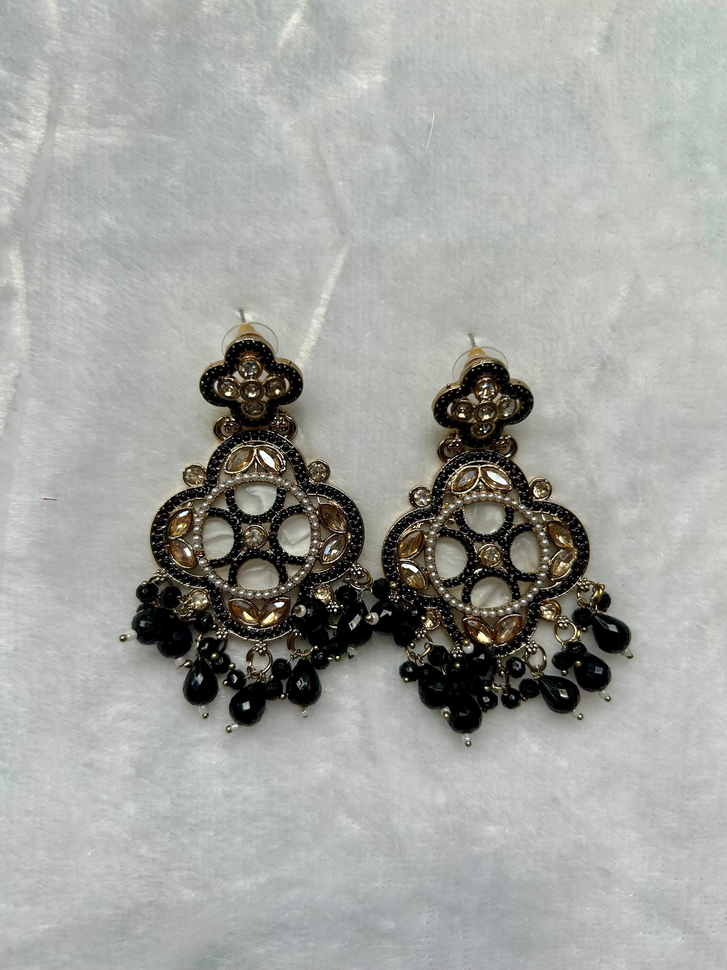 Black Polki Earrings