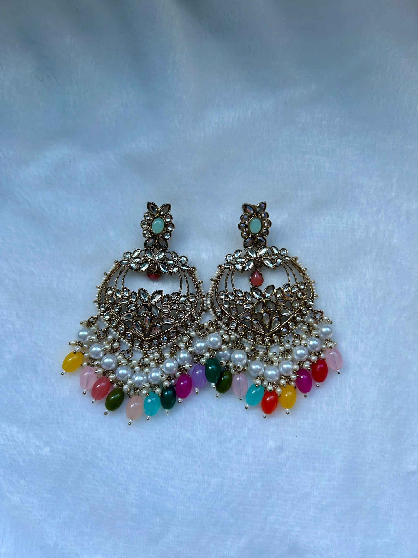 Multi Color Kundan Earrings