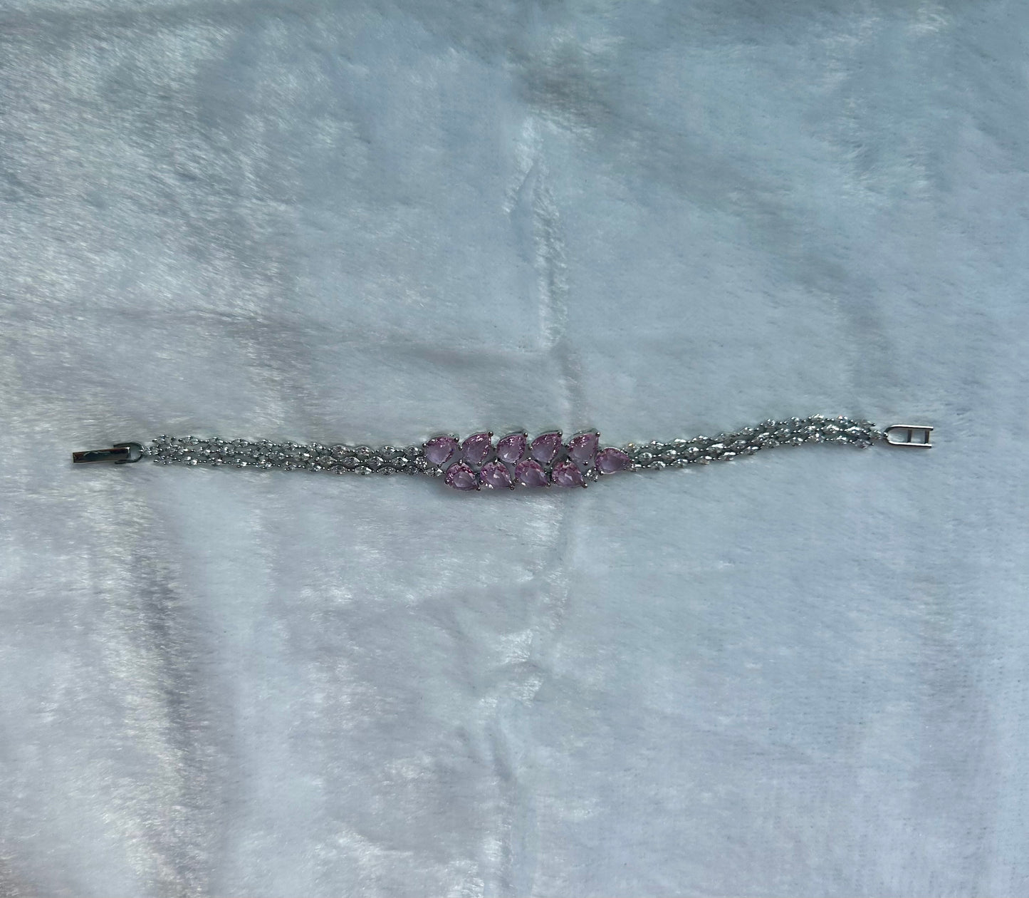 CZ Pink Clasp Bracelet
