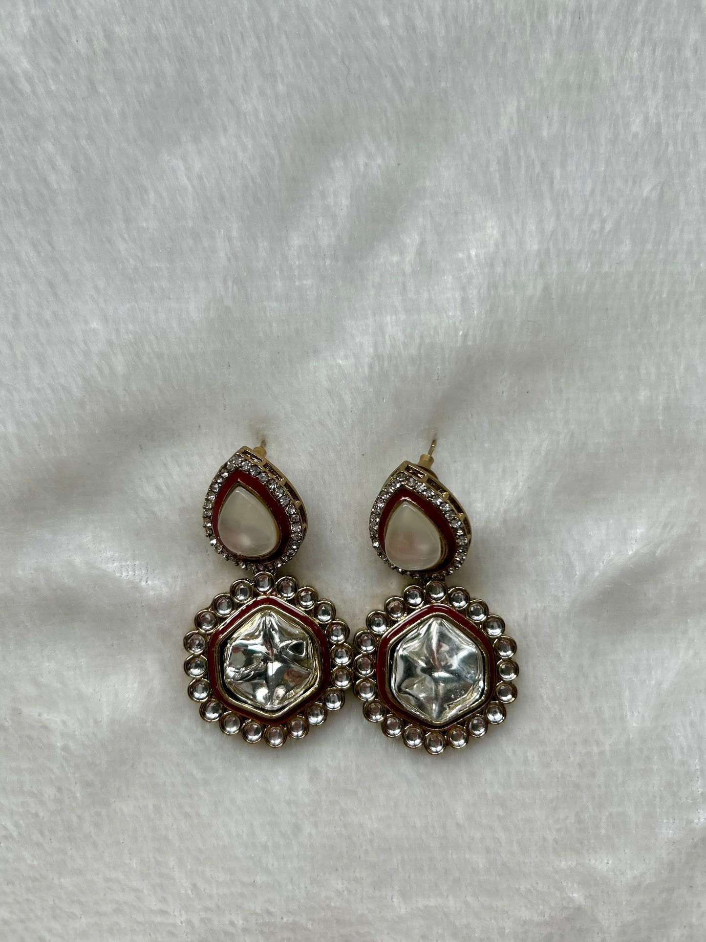 Red Kundan Earrings