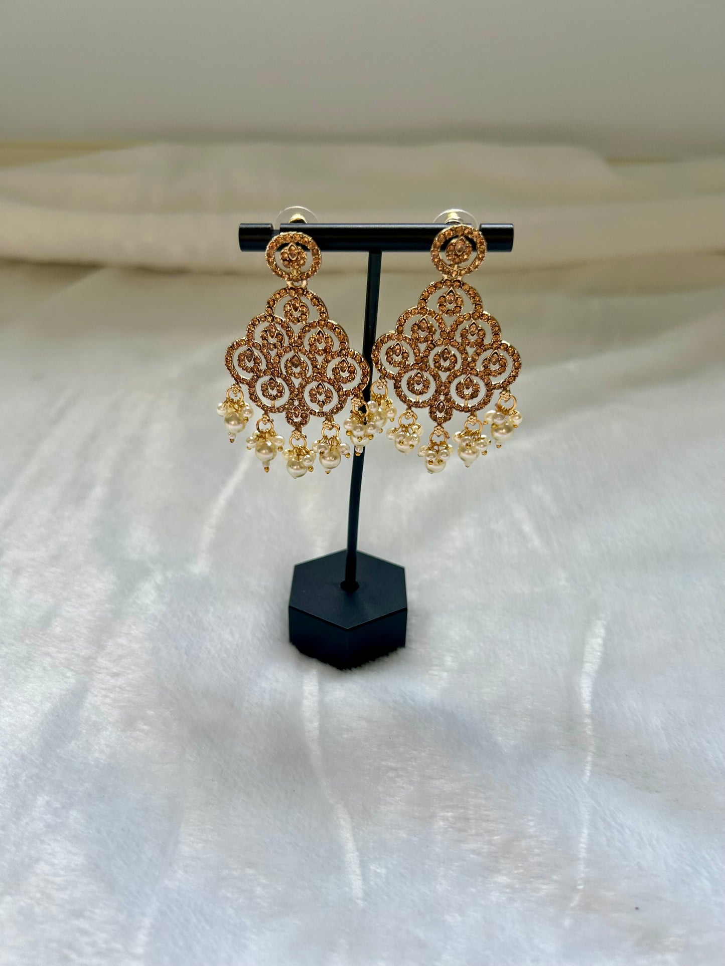 White Polki Earrings