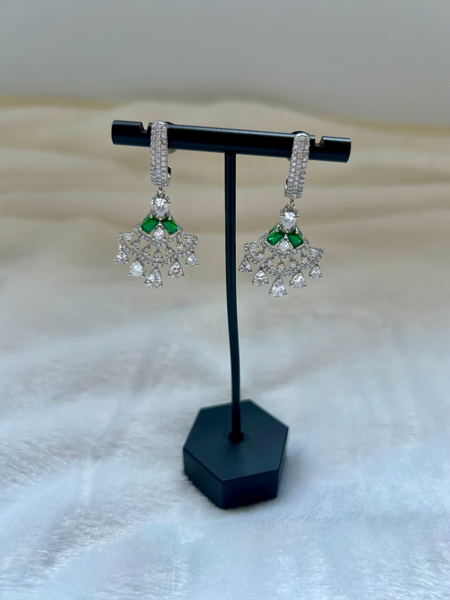 Emerald Green CZ Earrings