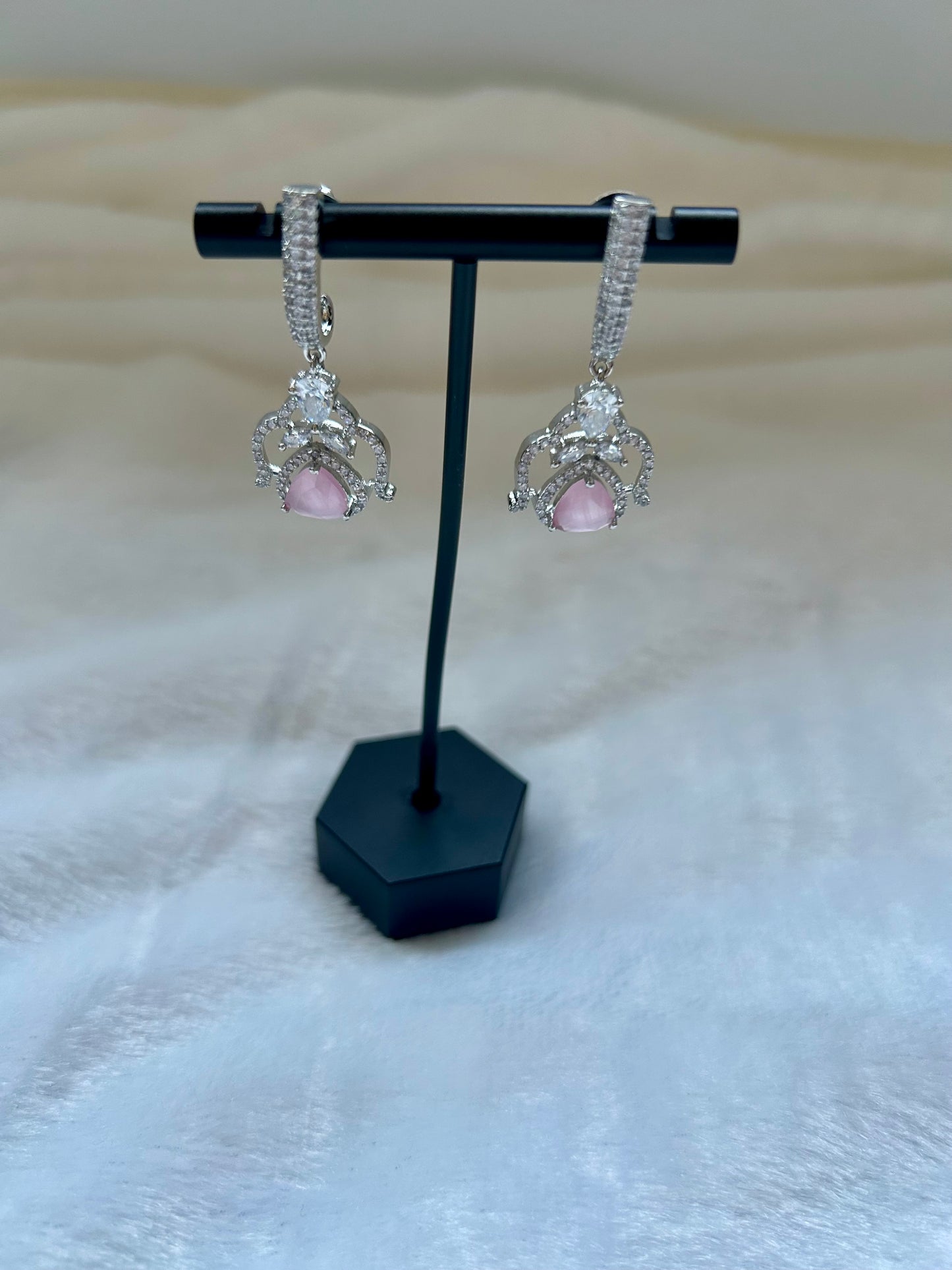 Light Pink CZ Earrings