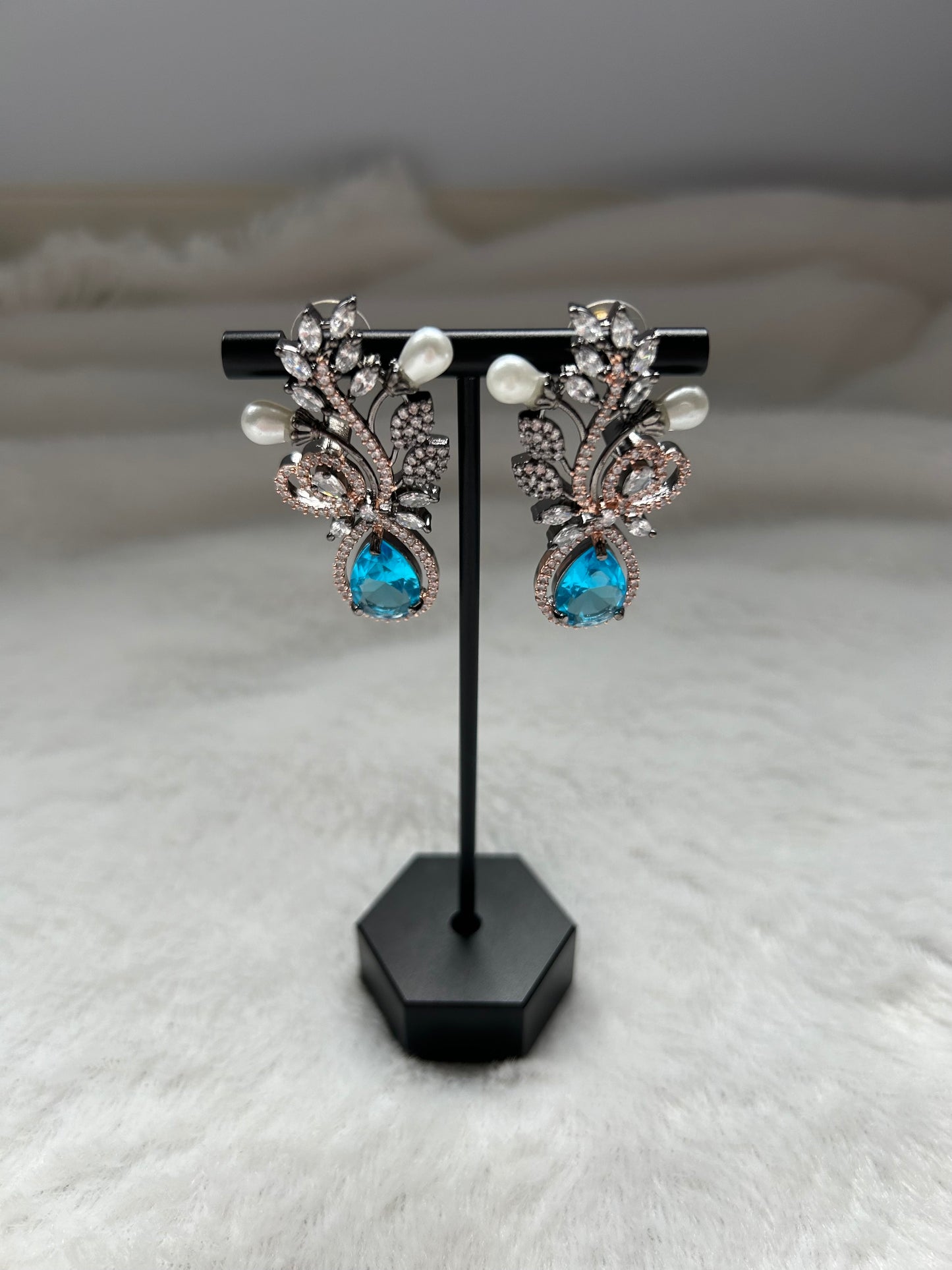 Blue AD Earrings