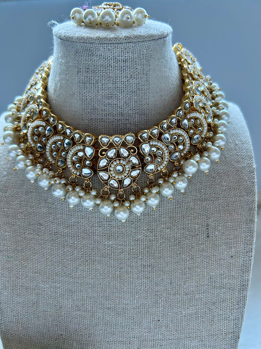 White Kundan Choker Set