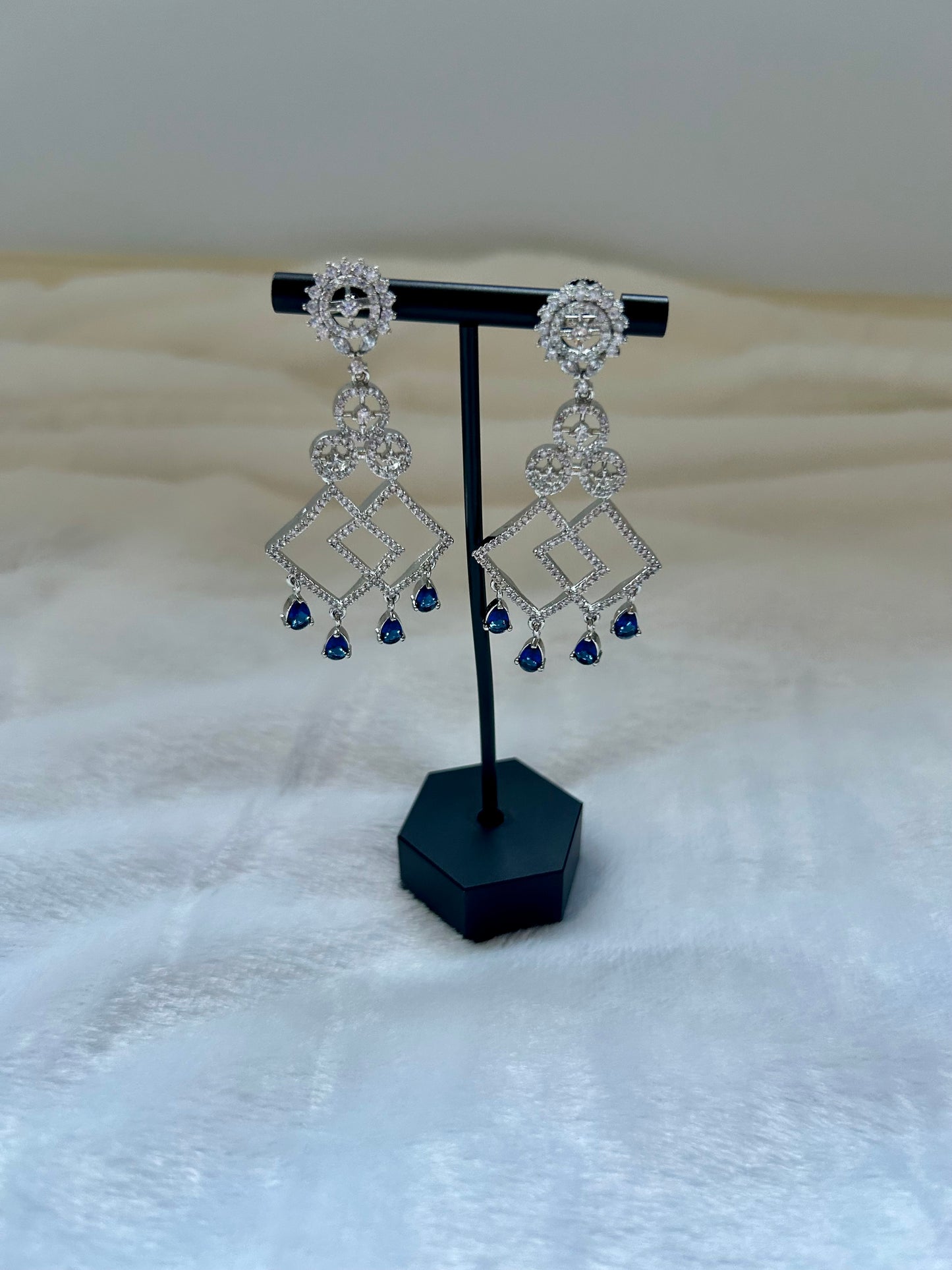 Royal Blue CZ Earrings