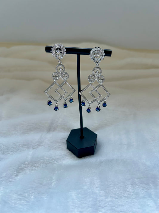 Royal Blue CZ Earrings