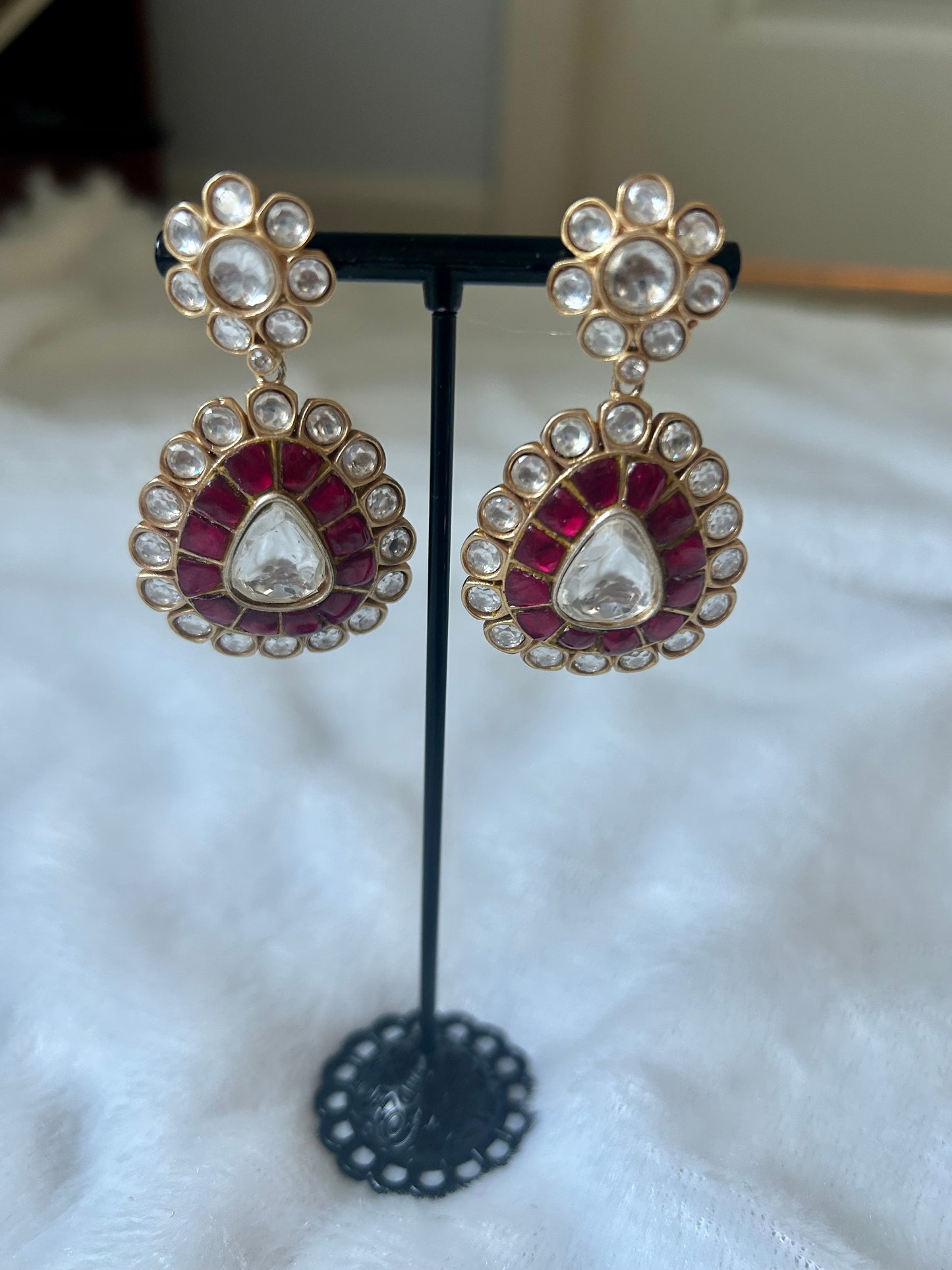 Luxe Mossanite Kundan Earrings