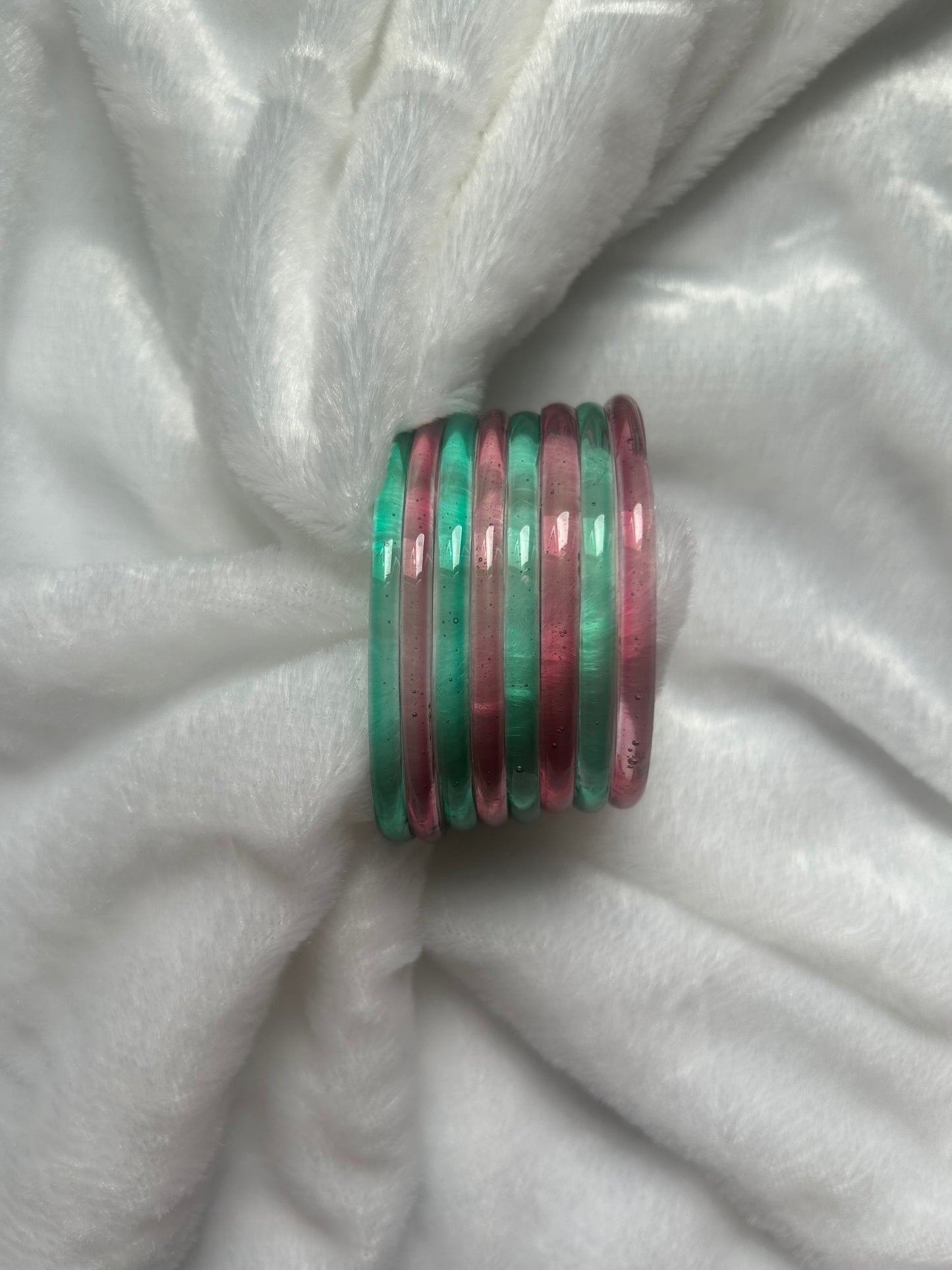 SIZE 2.6 Teal & Pink Bangles