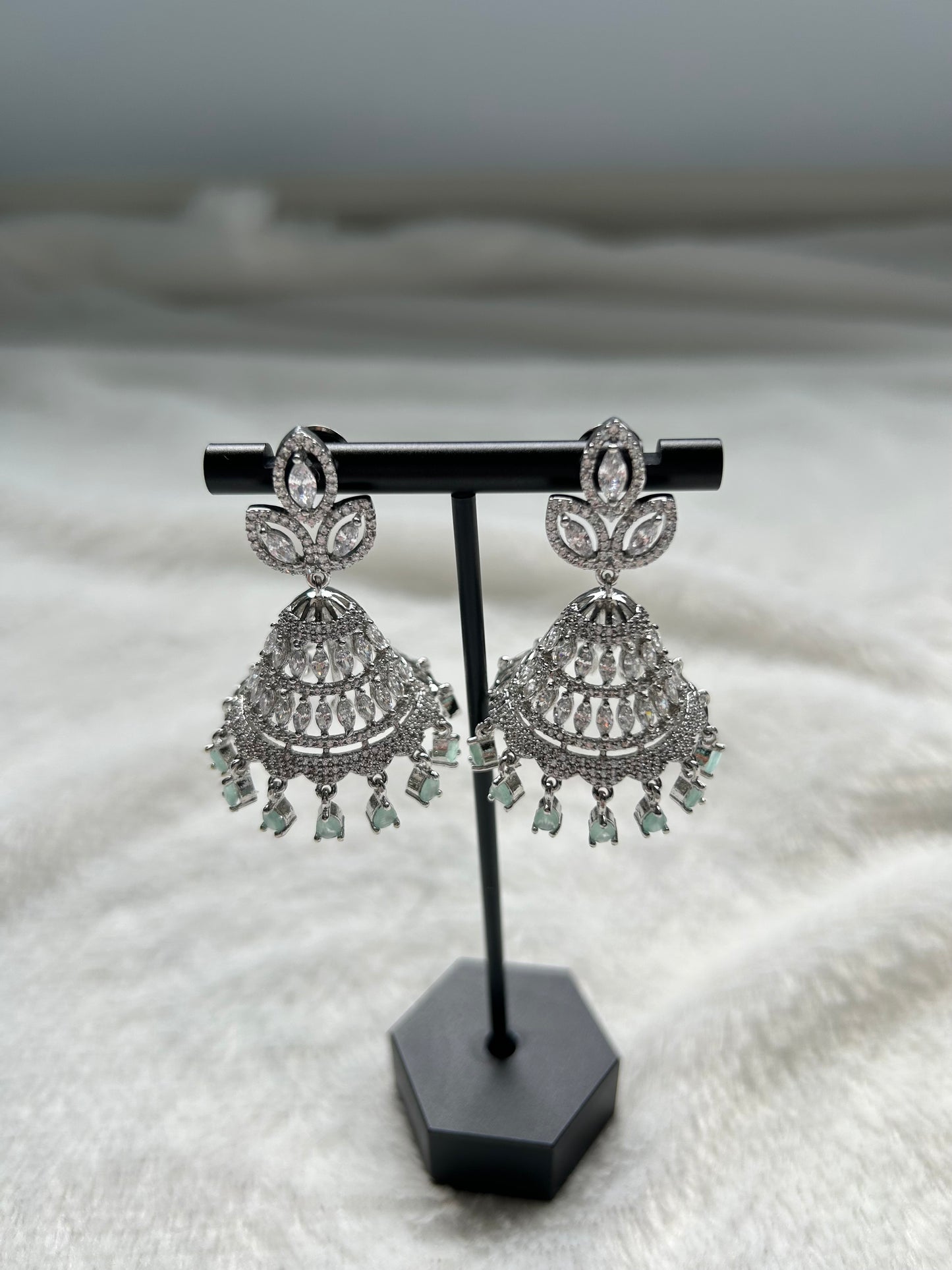 AD Mint Jhumka Earrings