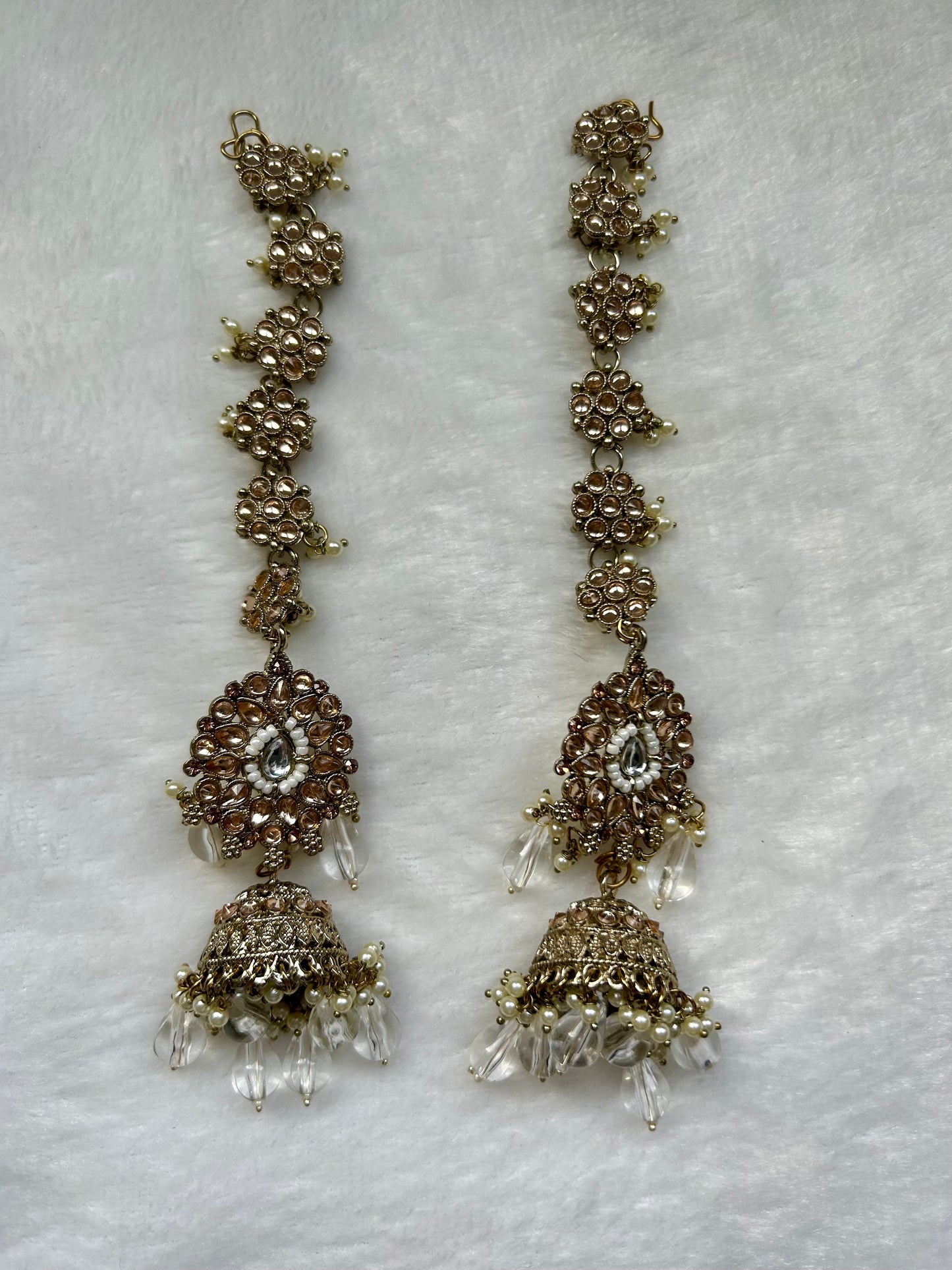 White Polki Sahara Earrings