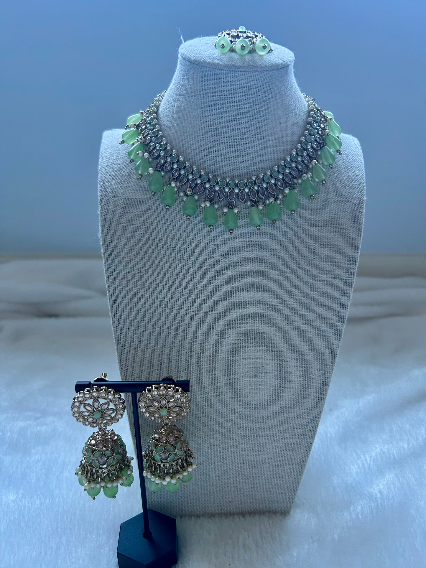 Light Green Polki Choker Set