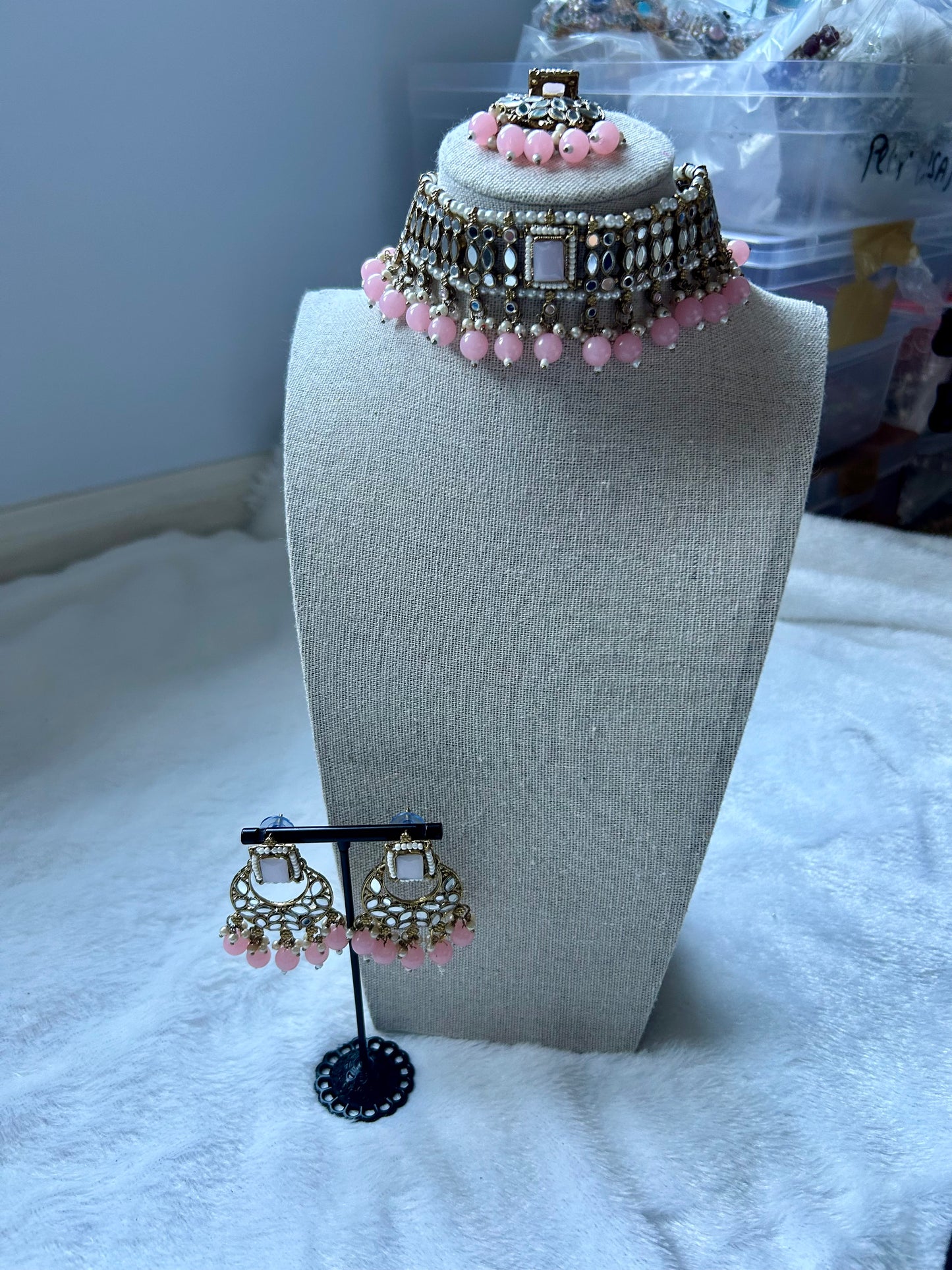 Pink Choker Tikka Set