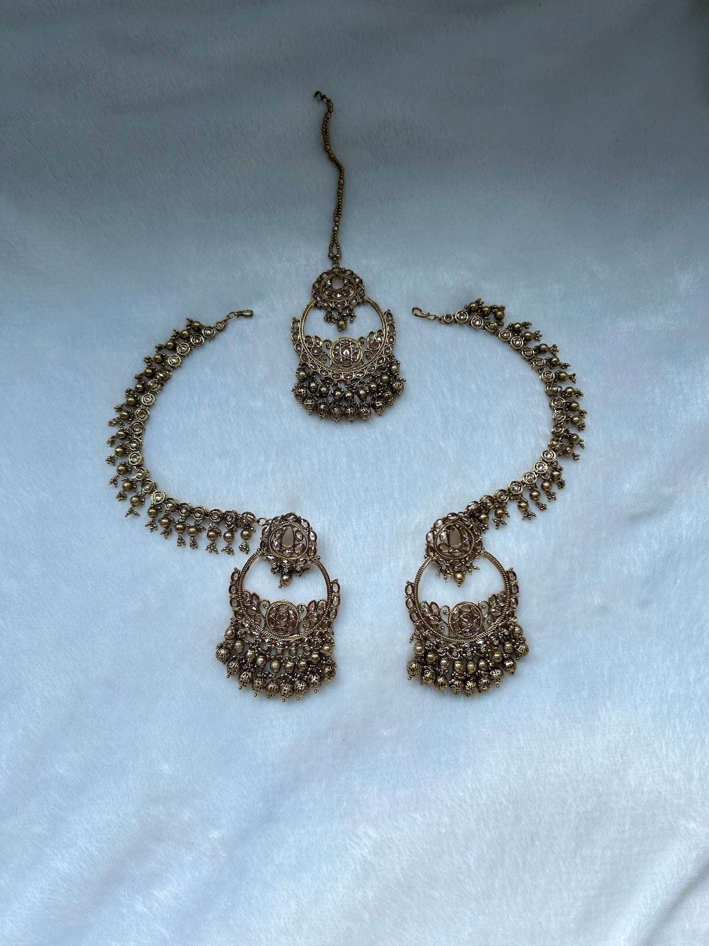 Bronze Chandbali Sahara Tikka Set