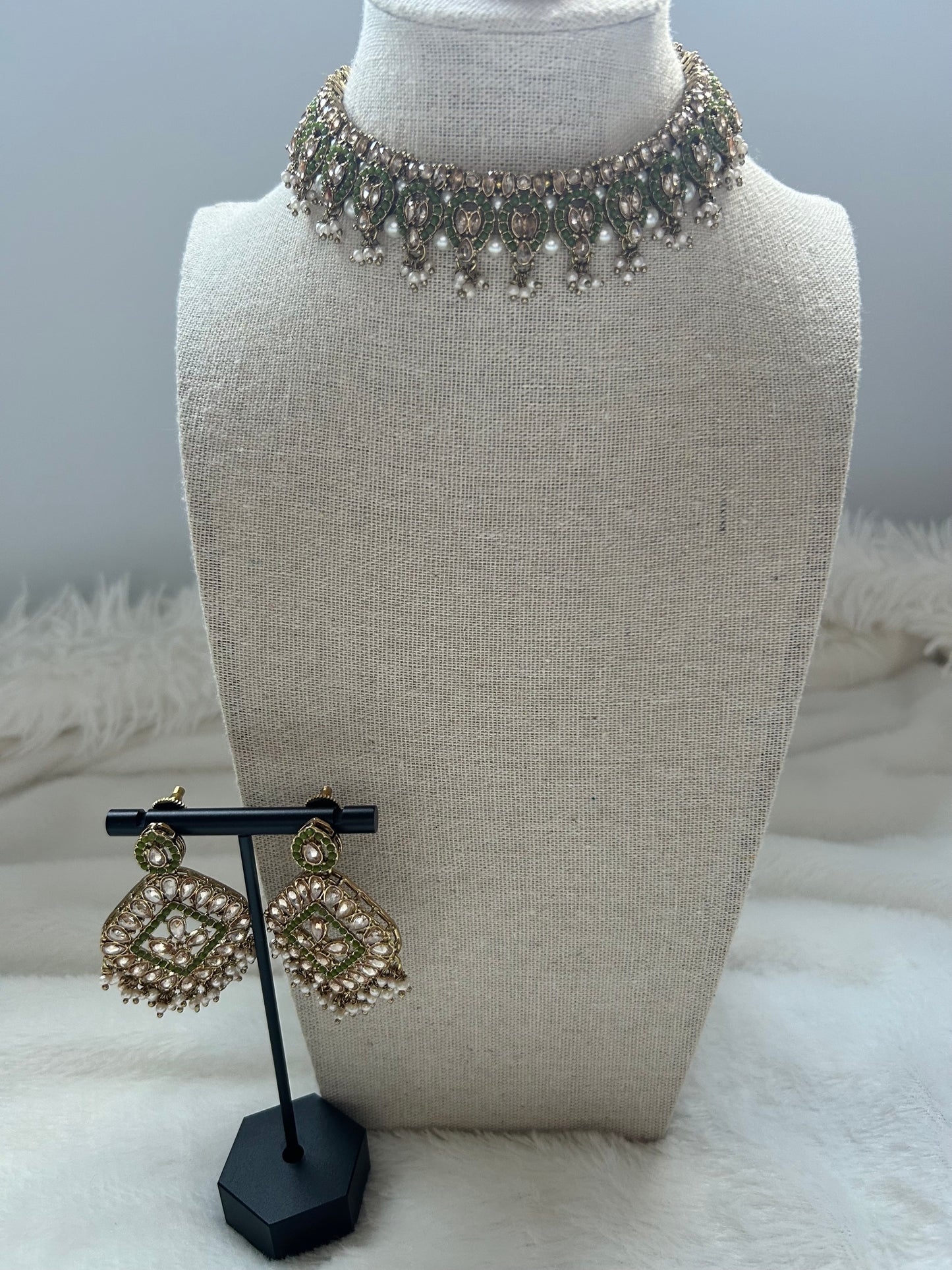 Mehendi Green Pakistani Inspired Choker Set