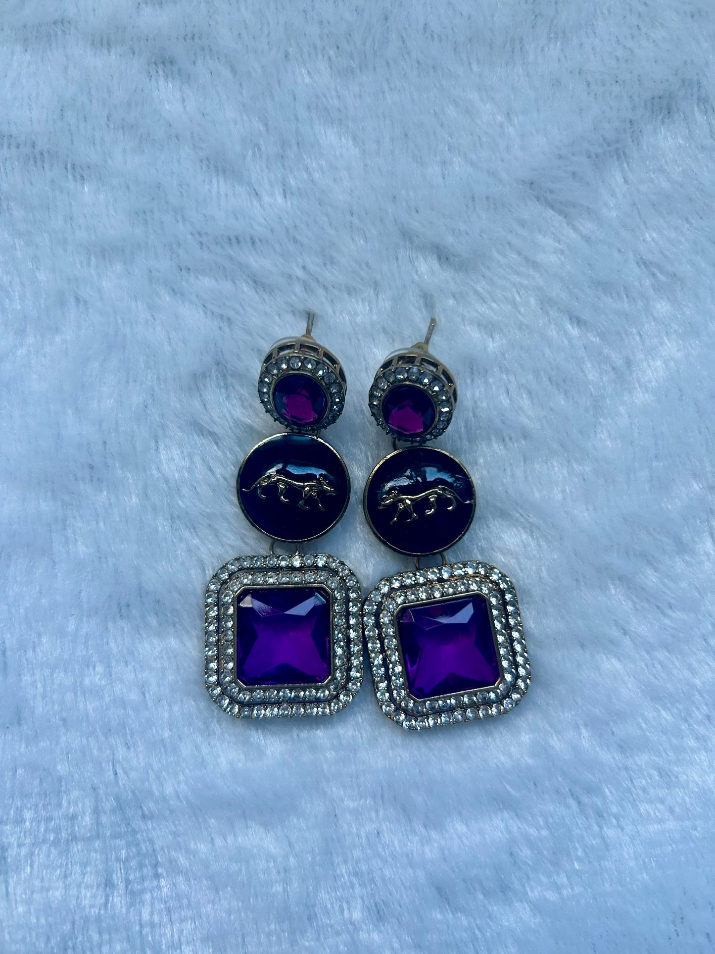 Purple CZ Earrings