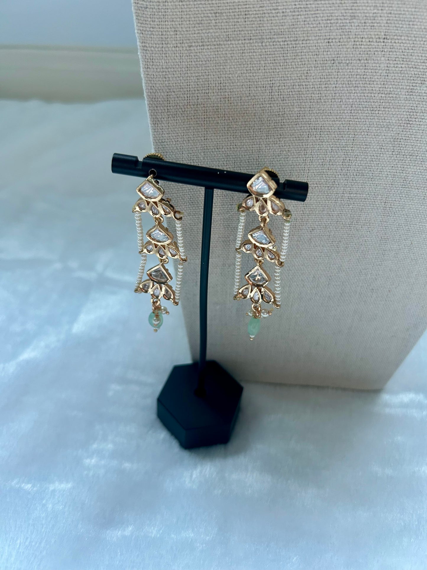 Sea Green Tyaani Kundan Two Layered Set