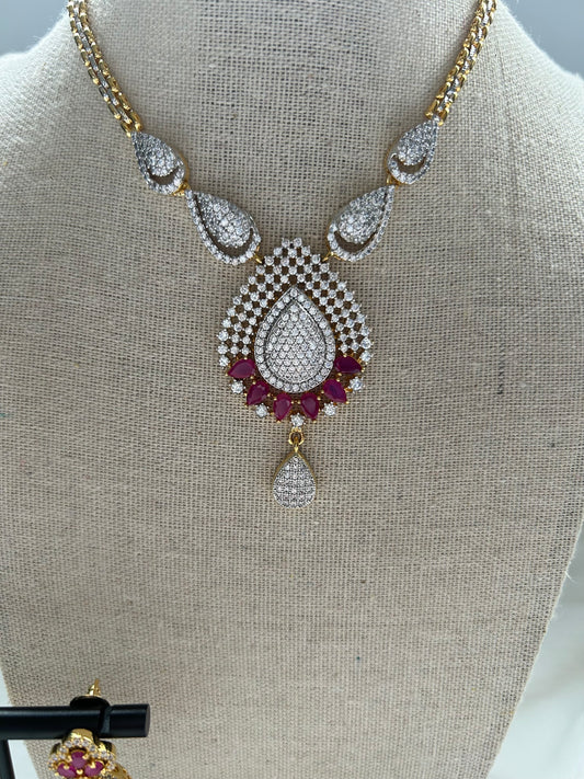 AD Ruby Pendant Set