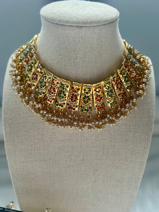 Multi Jadau Kundan Choker Set