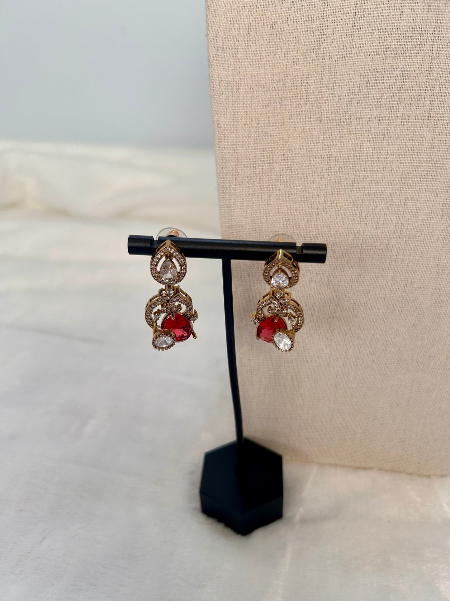 Red Moissanite Kundan Set