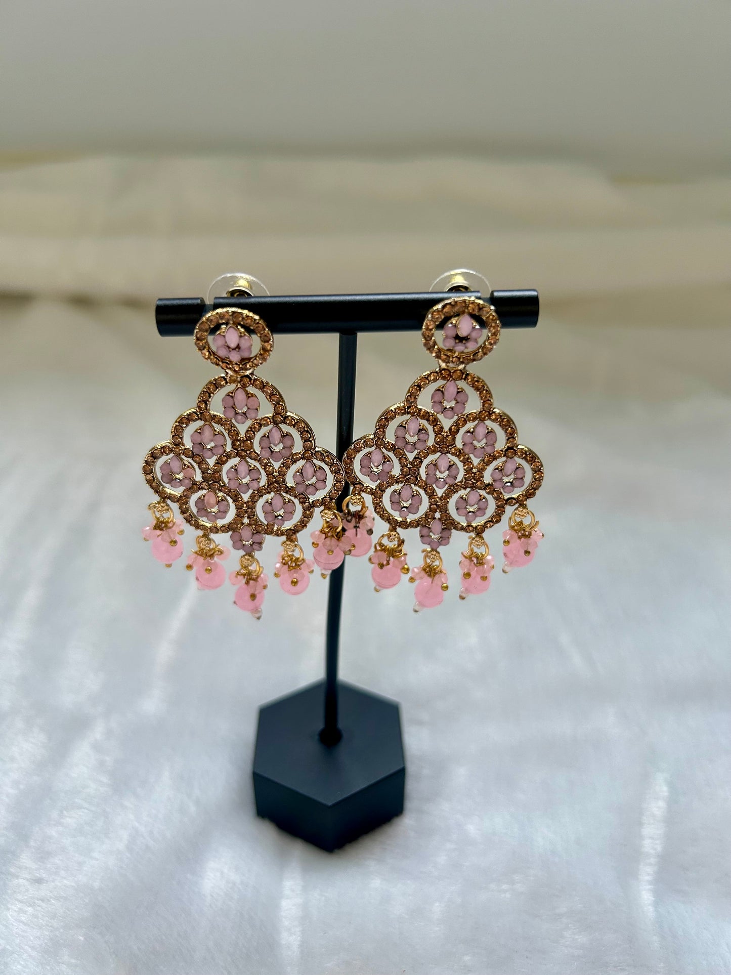 Light Pink Polki Earrings